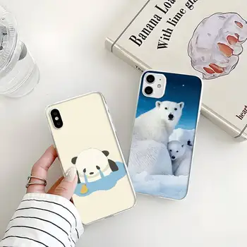Mielas Panda Polar Bear Telefoną Atveju HUAWEI Honor 7A PRO 8A 8X 8S 9X 20 10 Lite 7C 10I 20I Skaidrus