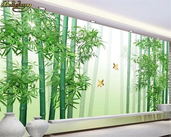 beibehang Užsakymą 3d tapetai, freskos, švieži bambuko miško žalia paprasta šiuolaikinės Kinų stiliaus HD TV fono sienos papel de parede