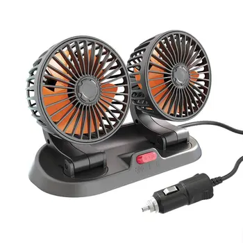 USB Automobilinis Ventiliatorius Dukart galvą 360 Laipsnių Reguliuojamas Oro Aušinimo Stipraus Vėjo ir Mažai Triukšmo Oro Ventiliatorius Dviejų greičių Kontrolės Radiatorius Elektrinis Ventiliatorius
