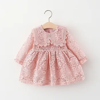Nėriniai Tuščiaviduriai-iš Tiulio Baby Girl Dress Siuvinėjimas, Gėlių Mergaičių Suknelės Princesė Gana Rausva Raudona Vestuvių Vakaro Drabužiai GY02231