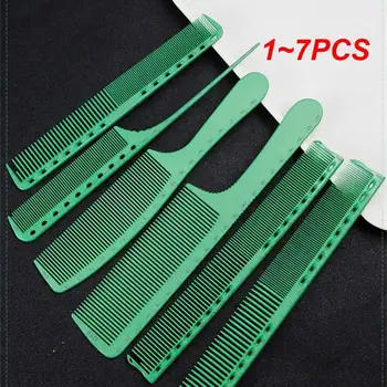 1~7PCS Japonijos Masto Haircutting Šukos Dervos Žalia G45 dvipusis Karščiui Atsparus Salonas, Kirpykla, Optikos Brush Tool