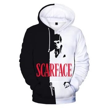 Naujas Scarface 3D Atspausdintas Hoodies Mados Filmo Marškinėlius Tony Montana Vyrai Moterys Harajuku Streetwear Negabaritinių Hoodie Megztinis
