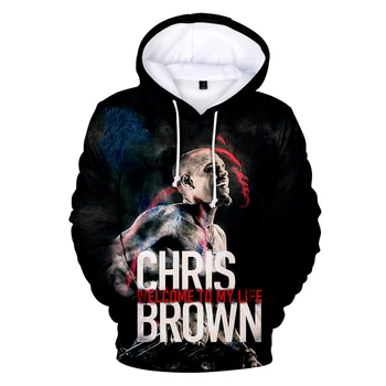 Pop Dainininkas Chris Brown 3D Atspausdintas Hoodie vyriškų Megztinių Moterims, Hip-Hop Harajuku Streetwear Chris Brown Suaugusiems ir Vaikams Kailis