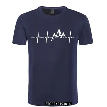 Kalnų širdies Plakimas T-Shirt Mados Juokingi Gimtadienio 100% Medvilnės, trumpomis Rankovėmis, T Marškiniai Priežastinis O-kaklo Viršūnes Tees Hip-Hop