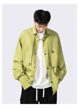 Rudenį Naujų Krovinių Marškiniai, Paltai Vyrams Japonijos Mados Laisvi Švarkai Negabaritinių M-5XL Dizaino Mėgėjams Marškinėliai Aukštos Kokybės Vyrai Streetwear