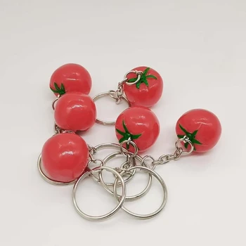 Modeliavimo Pomidorų Pakabukas Keychain Kūrybos Vaisių Krepšys Ornamentu Raktų Pakabukų Laikiklis Studentų Dovanų Bižuterijos Priedai