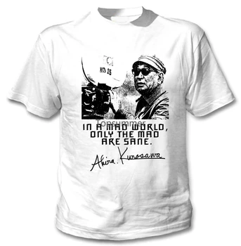 Akira Kurosawa Naujas Baltos spalvos Medvilnės Marškinėlius Atspausdintas T-Shirt VYRIŠKI trumpomis Rankovėmis O-Kaklo Marškinėliai Vasaros Stree Twear