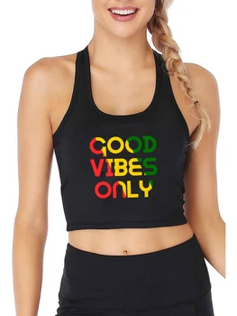 Gerai Ritmais Tik Rasta Reggae Šaknys Dizaino tankų Moterų Pritaikoma Kvėpuojantis Seksualus Pasėlių Top Gym Sporto Camisole