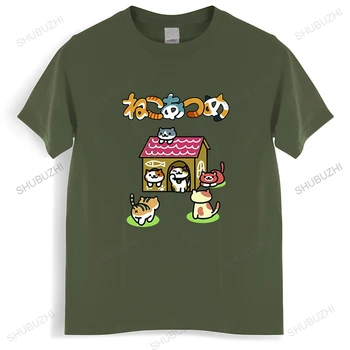 Vasarą Naujos Mados Neko Atsume Anime Spausdinimas O-Kaklo marškinėliai Vyrams Marškinėliai shubuzhi prekės Marškiniai Vyrai Atsitiktinis marškinėliai