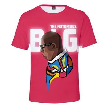 B. I. G. 3D Atspausdintas Marškinėliai Vyrams Moterys Mados Atsitiktinis Marškinėlius Biggie Smalls Reperis Hip-Hop Streetwear Negabaritinių marškinėliai Kietas Viršūnes