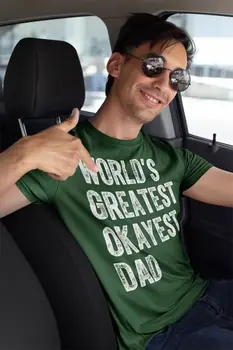 Vyriški Juokinga Tėtis Marškinėliai Didžiausias Pasaulyje Okayest Tėtis Marškinėlius Tėvo Diena Dovanos Id
