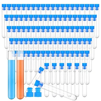 100 Vnt Mėgintuvėliai Plastikiniai, Priedai, Su Capsvials Mokslo Eksperimentus Granulių