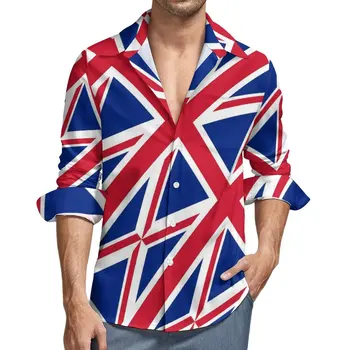 Britų Vėliavos Marškinius Vyras Šaligatvio Spausdinti Atsitiktinis Marškinėliai Pavasario Estetinės Modelis Palaidinukės Ilgomis Rankovėmis Naujovė Negabaritinių Viršūnes Dovana