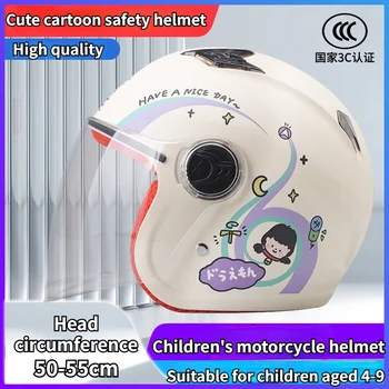 Vaikų Motociklo Šalmais Vyrams ir Moterims Visais metų laikais Mielas Animacinių filmų Saugos Šalmų Motociklo Šalmas