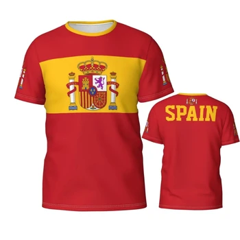 Pasirinktinis Pavadinimas Numeris Ispanijos Vėliava, Herbas 3D T-marškiniai, Drabužiai Vyrams, Moterims, Trišakiai jersey futbolo Futbolo Gerbėjų Dovana marškinėliai