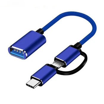 2 In 1 USB 3.0 OTG Adapterio Kabelio Tipas-C Micro-USB, Su USB 3.0 Sąsaja Konverteris mobiliųjų Telefonų Įkrovimo Kabelis Linija