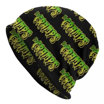 Kad Mėšlungis Logotipą, Žaliąja Beanies Derliaus Punk Rock Skullies Bžūp Unisex Stilingas, Šiltas Daugiafunkcį Variklio Dangčio Megzta Kepurė