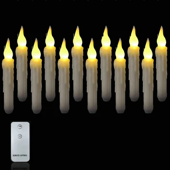 LED Žvakė Apšvietimas 2 Mygtukus Nuotolinio Valdymo Ilgio Polių Elektroninėmis priemonėmis Žvakių Šviesos