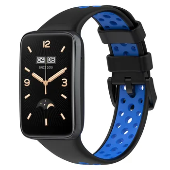 Dviejų spalvų Silikono Dirželis Xiaomi Mi Juosta 7 Pro Kvėpuojantis Watchband Apyrankės Apyrankės