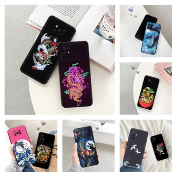 Juoda Matinė Telefoną Atveju Xiaomi Mi Poco X5 C 55 C50 C40 Pro X4 X3 NFC M5 M4 5G F4 GT F3 M3 F1 M5S Dragon Totem Minkštas Viršelis