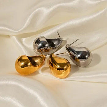 High-End Dizaino Prasme 18K Aukso Išsipūtęs Vandens Lašas Titano Plieno Ins Moterų Mados Visas Rungtynes, Geometrinis Didmeninė Auskarai