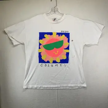 Derliaus Cozumel Meksika Marškinėliai Neon Spalvinga Liuminescencinės 1990 Bye Bye Vidutinio ilgio rankovėmis