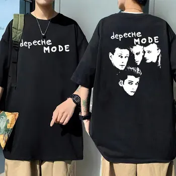 Britų grupės Depeche Cool Režimas Graphic T Shirt Vyrai Moterys Atsitiktinis Punk Rock Negabaritinių marškinėliai vyriški Grynos Medvilnės Tees Streetwear