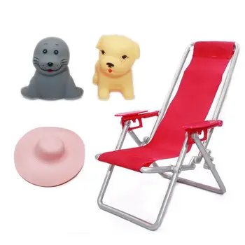 Mini Valtys Kawaii Elementus Vasaros Vaikų Žaislai Paplūdimio Kėdės Miniatiūriniai Aksesuarų Barbie 
