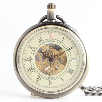 15 Dizainas 5VNT Prabangių Senovinių Arklių Mechaninė Kišeninio Laikrodžio Vyrų Vyrų Gėlių Orologio Vyras Fob Grandinės Antikvariniai Steampunk Laikrodis
