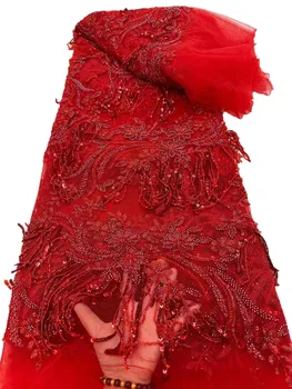 Naujas 3D sunkiųjų karoliukai china siuvinėjimo nėrinių, Europos ir Amerikos big show etape vakarinę suknelę 5 metrų
