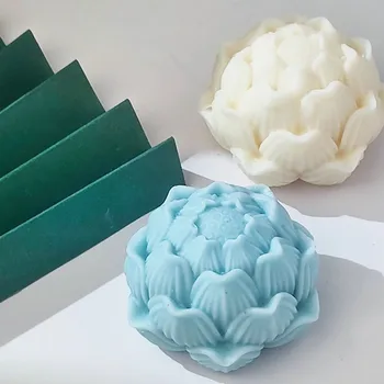 3D Lotus Silikono Žvakių Pelėsių 