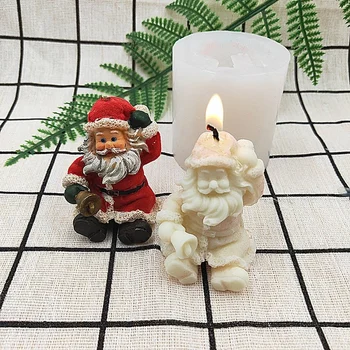 3D Kalėdų Senelio Silikono Žvakių Pelėsių 