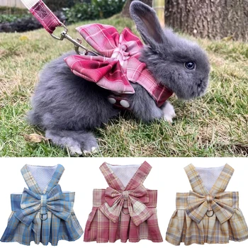 Cute Bunny Rabbite Panaudoti Liemenė-Sijonas Lauko Pėsčiomis Pet Šuo, Katė Suknelė su saugos Diržų ir Diržo-jūrų kiaulyčių mascotas Priedai