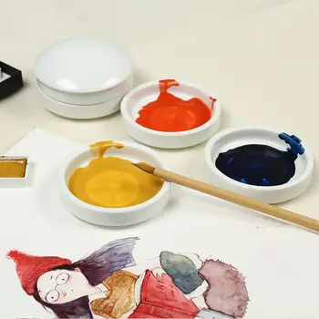 5-sluoksnis Keramikos Paletė Akvarelė Guašas Dažų Paletė, Mėlynos ir Baltos spalvos dažais Plokštė Meno, Kinų Tapybos Reikmenys