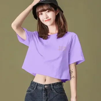 Apkarpyti Viršūnes Moterims T-shirt Seksualus Moterų Liemenė Vasaros Drabužių korėjos Dongdaemun 2023 Moteris marškinėliai Negabaritinių Juoda Viršuje Kpop Anime