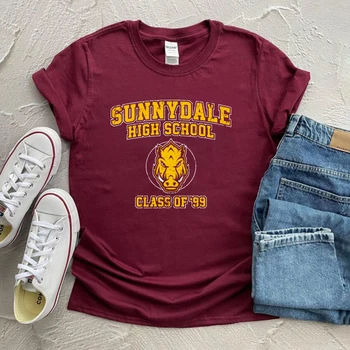 Sunnydale aukštųjų Mokyklų T-Shirt Buffy The Vampire Slayer Marškinėlius Klasė 99 Tees Unisex trumpomis Rankovėmis Marškinėlius Cool Vampire Marškinėliai
