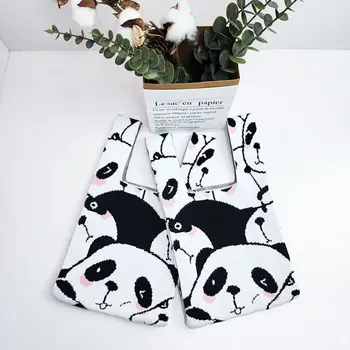 Žaismingas Panda Rankų Darbo Megztiniai, Rankinės Naujas Poliesteris Daugkartinio Naudojimo Žaismingas Panda Mezgimo Maišelį Mini Moterims Mazgas Riešo Krepšys Moterims
