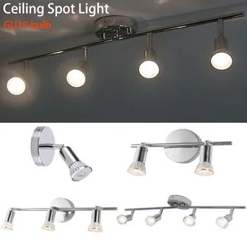 Reguliuojamas LED Lubų Šviesos Baras Miegamojo, Virtuvės Puošmena 1/2/3/4/ Vadovai GU10 LED Lemputes Pasukti Lubų Taškinis Apšvietimas