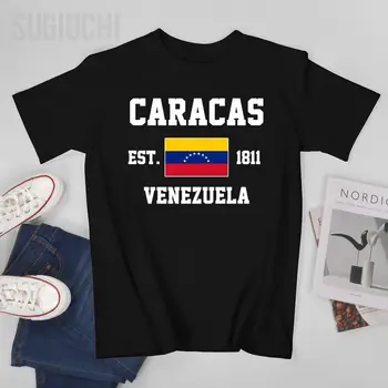 Tėvynės Vėliava Venesuela EST.1811 Karakasas Vyrų Marškinėlius Tees T-Shirt O-neck T Marškinėliai Moterims Berniukų Drabužiai 100% Medvilnė