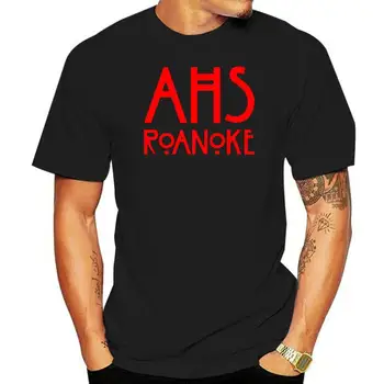 Nauja Vasaros vyriški Laisvalaikio Print T-Shirt Mados AHS ROANOKE Amerikos Siaubo Istorija Logotipą, Vyrų Mados, Vyrai rankovėmis Marškinėliai