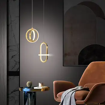 Šiaurės vario LED šviestuvo šviesos prabangus miegamasis naktiniai žibintai lempa minimalistinio mažas liustra prabangių interjero dekoro