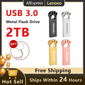 Lenovo Pen Drive 2TB 1 TB Atminties Nešiojamų Pendrive Usb C atsparus Vandeniui U Disko Didelės Spartos USB 3.0 Duomenų Perdavimo Metalo Flash Drive