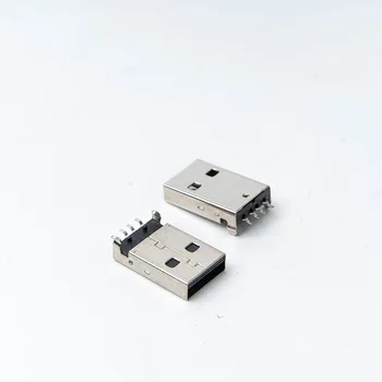 USB 2.0 Male Tipo 180 Laipsnių U Disko Jungtis 4Pin Plokščia Sagtis USB Male Plug Atsitiktine Spalva