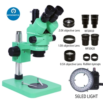 3.5 X-180X Trinokulinis Stereo Mikroskopas Junginys Microscopio Lęšio, Didinamojo + 0,5 x 2.0 x Papildomas Objektyvas + WF10X WF20X Okuliaro