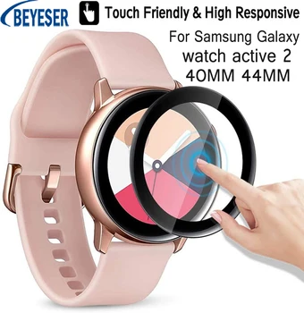 Naujas Screen Protector Filmas 3D Išlenkti Composite Plėvelės Samsung Galaxy Žiūrėti Aktyvios 2 40MM 44MM Smartwatch Aišku, Apsauginės Plėvelės